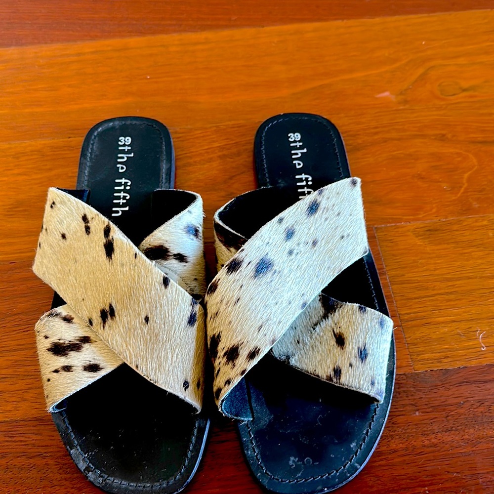 The Fifth faux animal fair sandals